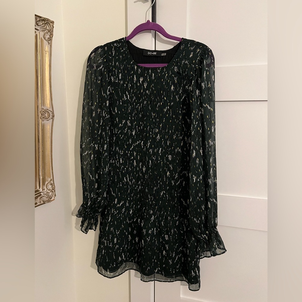 Dark green mini dress